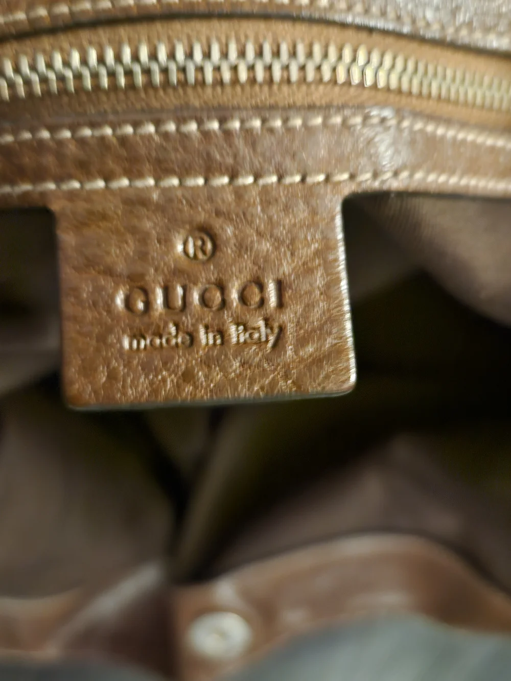🛑SOLD SOLD SOLD🛑Gucci Beige GG Canvas and Brown Leather Shoulder Bag - Picture 5 of 13